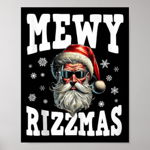 Póster Mewe Rizzmas Niños adolescentes divertidos Feliz N