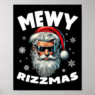 Póster Mewe Rizzmas Niños adolescentes divertidos Feliz N
