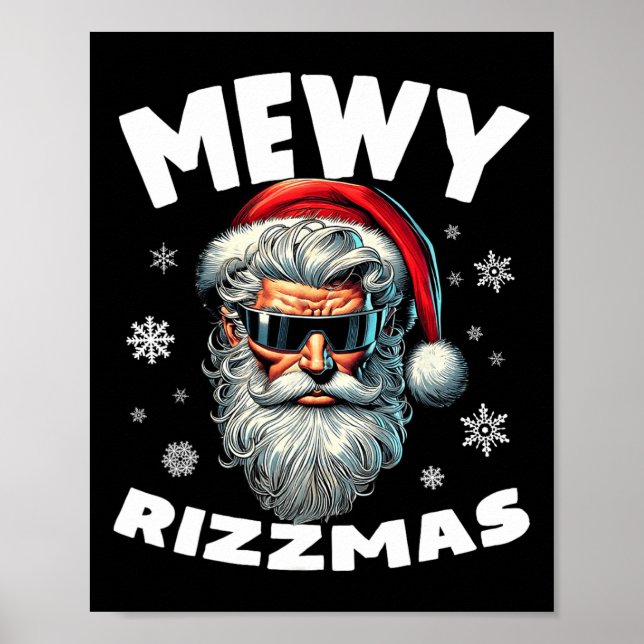 Póster Mewe Rizzmas Niños adolescentes divertidos Feliz N (Frente)