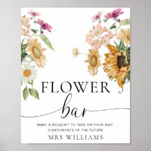 Mews Sunflower Fall Flor Bar Rótulo