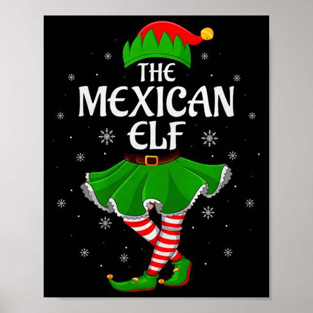 Póster Mexican Elf Christmas Family Girls Women Elf Squad (Frente)