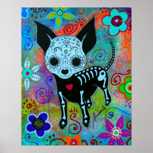 PÓSTER MEXICANO CHIHUAHUA DIA DE LOS MUERTOS PAINTING