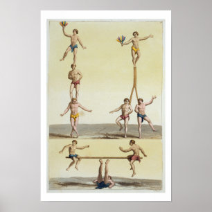 Póster Mexicans Performing Gymnastics (colour litho)