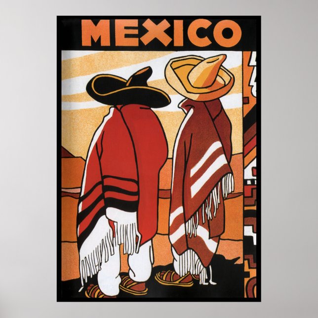 Póster México ~ Afiche de viaje México Zarapes (Frente)