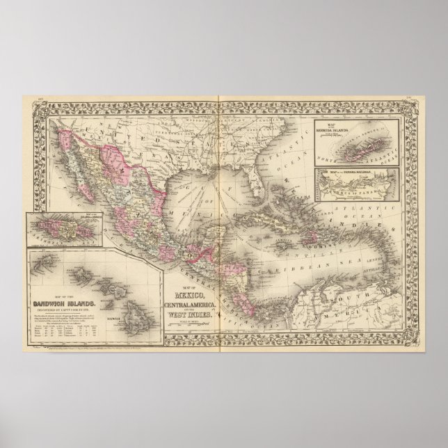 Póster México, América Central, Indias Occidentales (Frente)