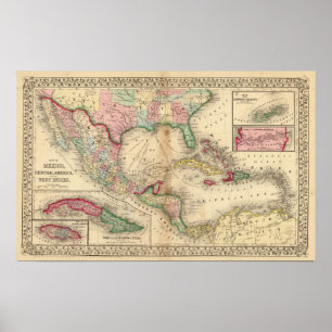 Póster México, América Central, Indias Occidentales