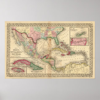 Póster México, América Central, Indias Occidentales