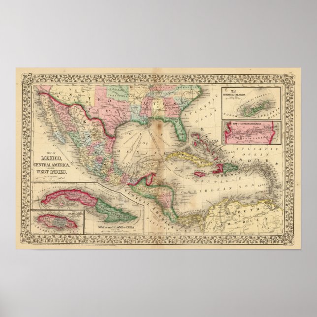 Póster México, América Central, Indias Occidentales (Frente)