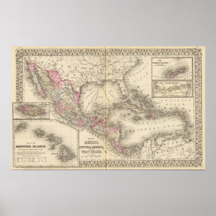 Póster México, America Central, las Antillas