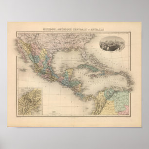 Póster Mexico, Central America and Caribbean