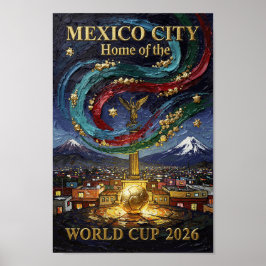Póster Mexico City Soccer Art 2026 Stadium City