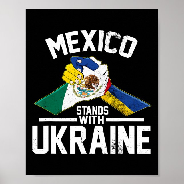 Póster México está con Ucrania Bandera de Ucrania (Frente)