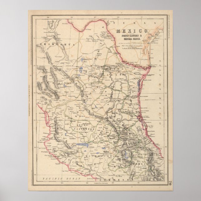 Póster México Estados del Noreste y del Centro (Frente)