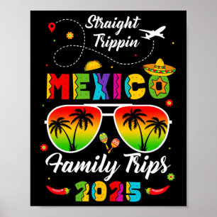 Póster México Familia Vacaciones Cancún 2025 Straight Tri