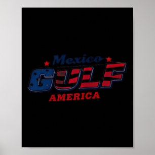 Póster México Golfo América Bandera Estadounidense Améric