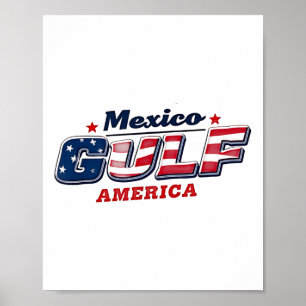 Póster México Golfo América Bandera Estadounidense Améric