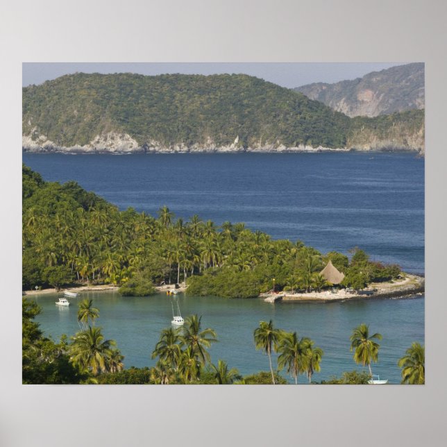 Póster México, Guerrero, Zihuatanejo. Playa Las Gatas (Frente)