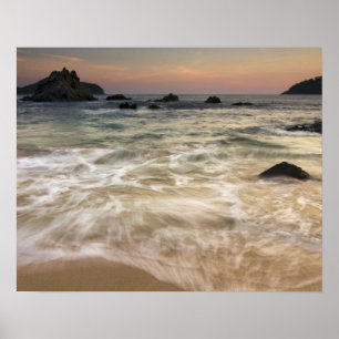 Póster México, Guerrero, Zihuatanejo. Surf a lo largo d