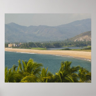 Póster México, Jalisco, Barra de Navidad. Playa del puebl
