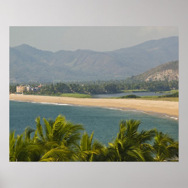 Póster México, Jalisco, Barra de Navidad. Playa del puebl (Frente)