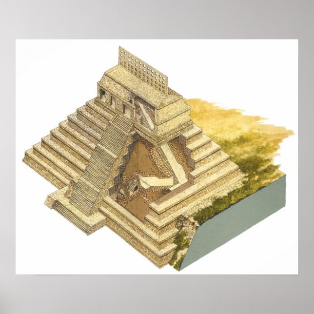 Póster México palenco. Templo de las Inscripciones (Frente)