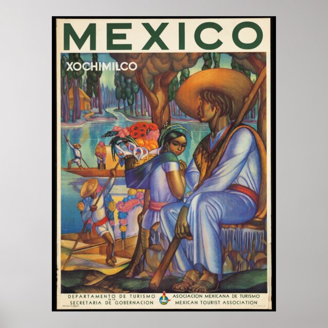Póster México, poster de viajes vintage, (Frente)