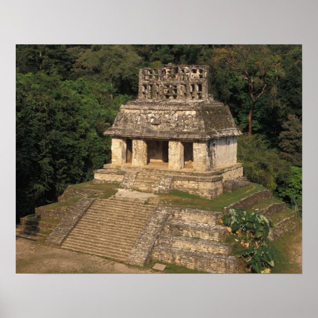 Póster México, provincia de Chiapas, Palenque, Templo de (Frente)