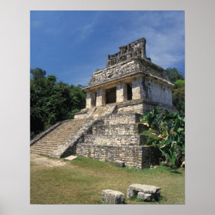 Póster México, provincia de Chiapas, Palenque. Templo de
