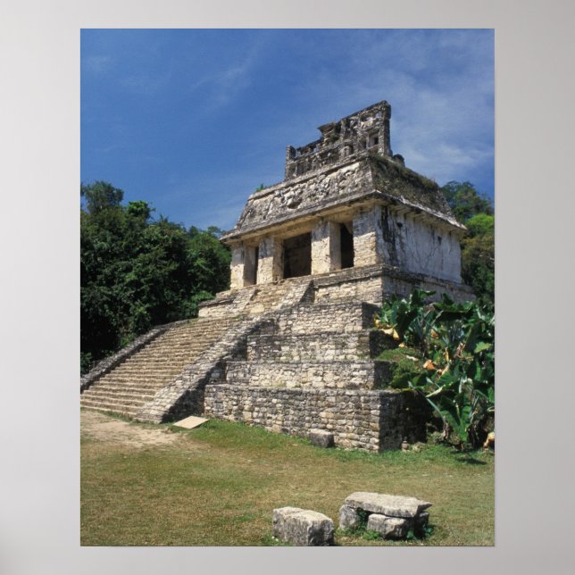 Póster México, provincia de Chiapas, Palenque. Templo de (Frente)
