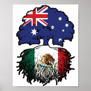 Póster México Raíces de árboles australianos mexicanos