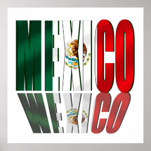 Póster Mexico Reflection logo flag for Mexicans
