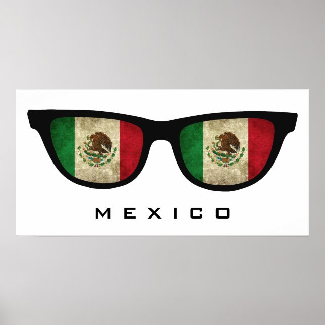 Póster México sombras personalizado poster de texto y col (Frente)
