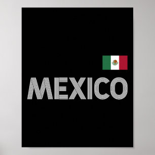 Póster México Vintage Bandera Mexicana Gorra Jersey
