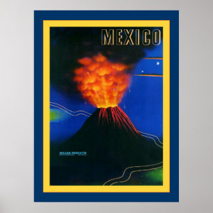 Póster México ~ Volcan Paricutin ~ Viajes de época