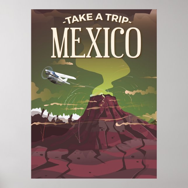 Póster mexico volcano travel poster (Frente)