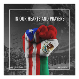 Póster México y Puerto Rico unidos y orgullosos