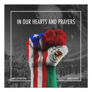 Póster México y Puerto Rico unidos y orgullosos