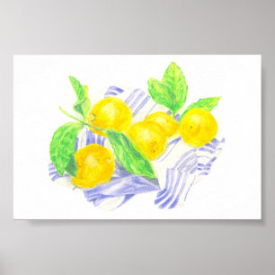Póster Meyer lemons en la toalla de cocina