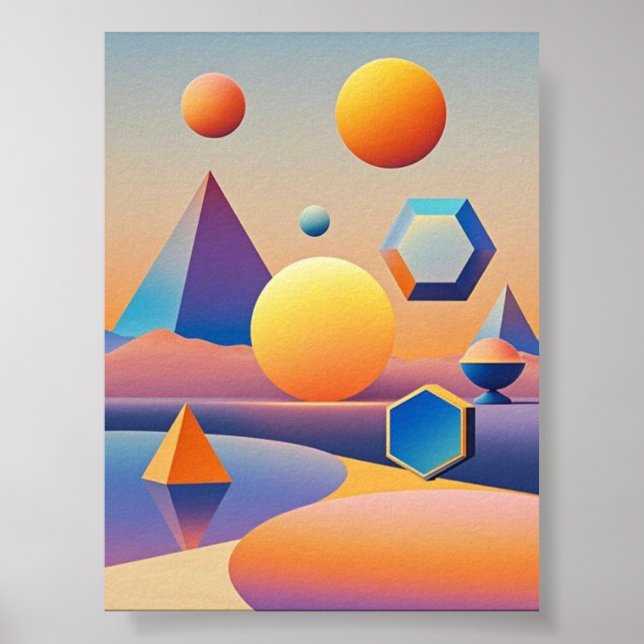 Póster Mezcla armoniosa de texturas, gradientes (Frente)