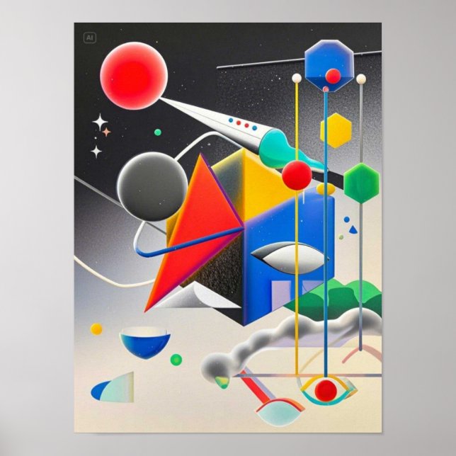 Póster Mezcla armoniosa de texturas, gradientes (Frente)