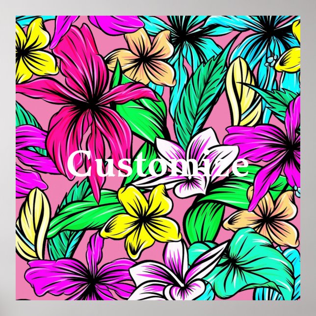 Póster Mezcla de Flores Tropicales Thunder_Cove (Frente)