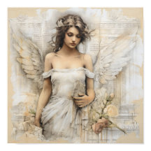 Mezcla de medios de lienzo romántico con un bello 