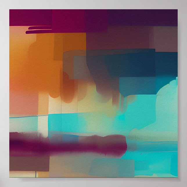 Póster Mezcla de tonos retro coloridos (Frente)