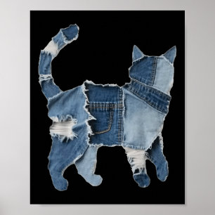 Póster Mezcla divertida de jeans con parches de animales