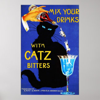 Póster Mezcla tus bebidas con Catz Bitters Alc de comida