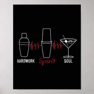 Póster Mezclólogo de barman de espíritu duro Soul