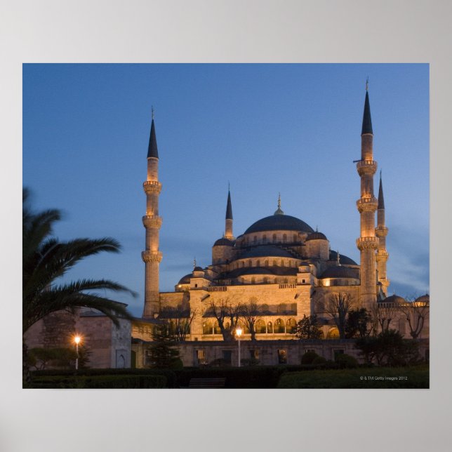 Póster Mezquita Azul, zona de Sultanhamet, Estambul, Turq (Frente)