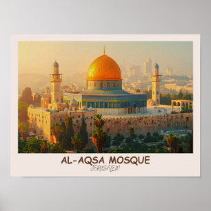 Póster mezquita de Al-Aqsa _ Al Quds _ Jerusalén _ Palest