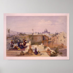 Póster Mezquita de Omar, mostrando el lugar del templo