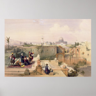 Póster Mezquita de Omar que muestra el sitio del templo